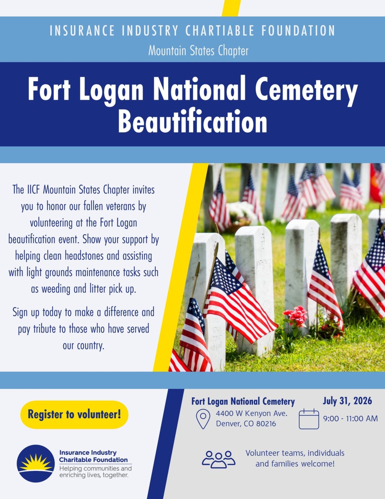 Veteran Cemetery Beautification at Fort Logan National Cemetery logo