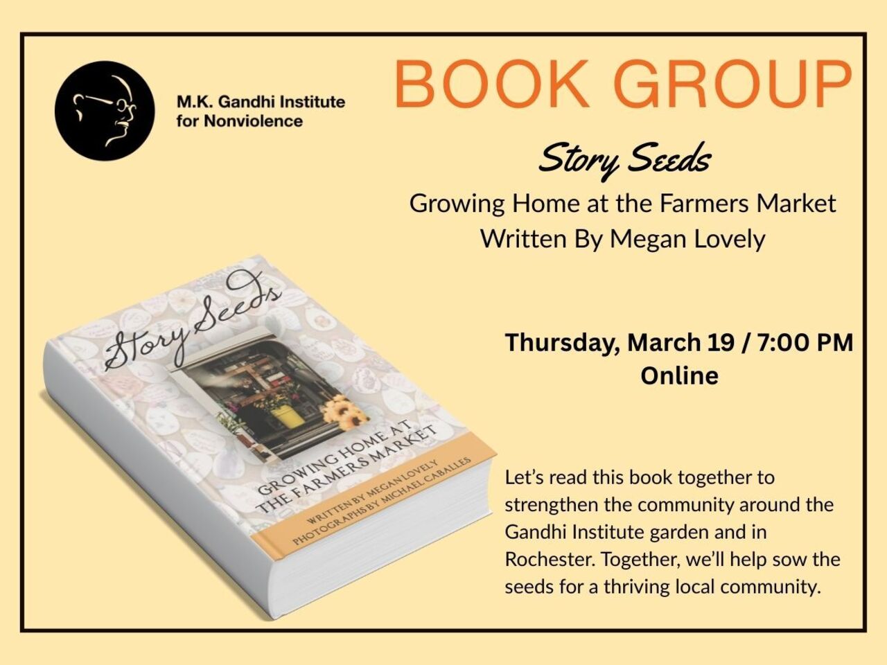 Book Group -- Story Seeds: Growing Home at the Farmers Market logo