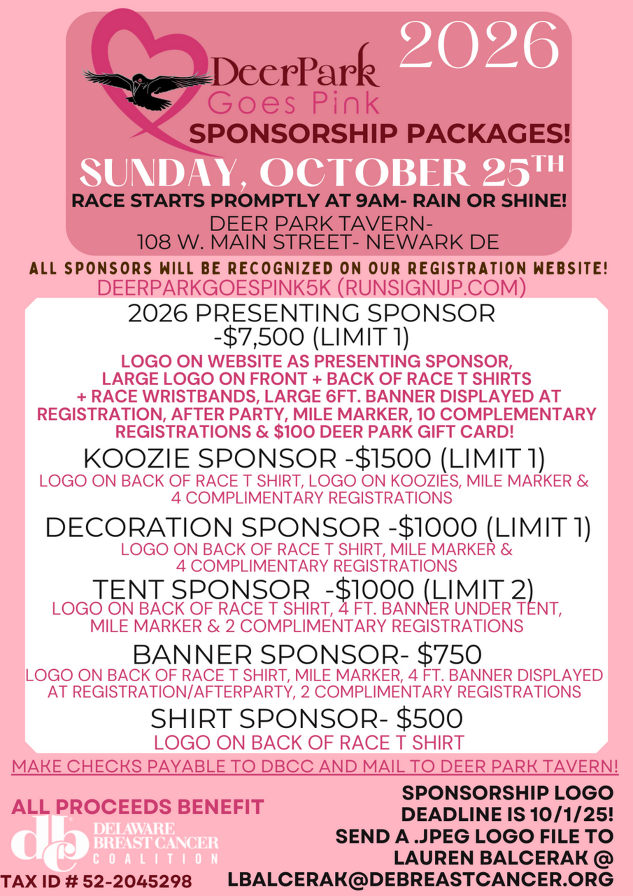 2026 Deer Park Goes Pink logo