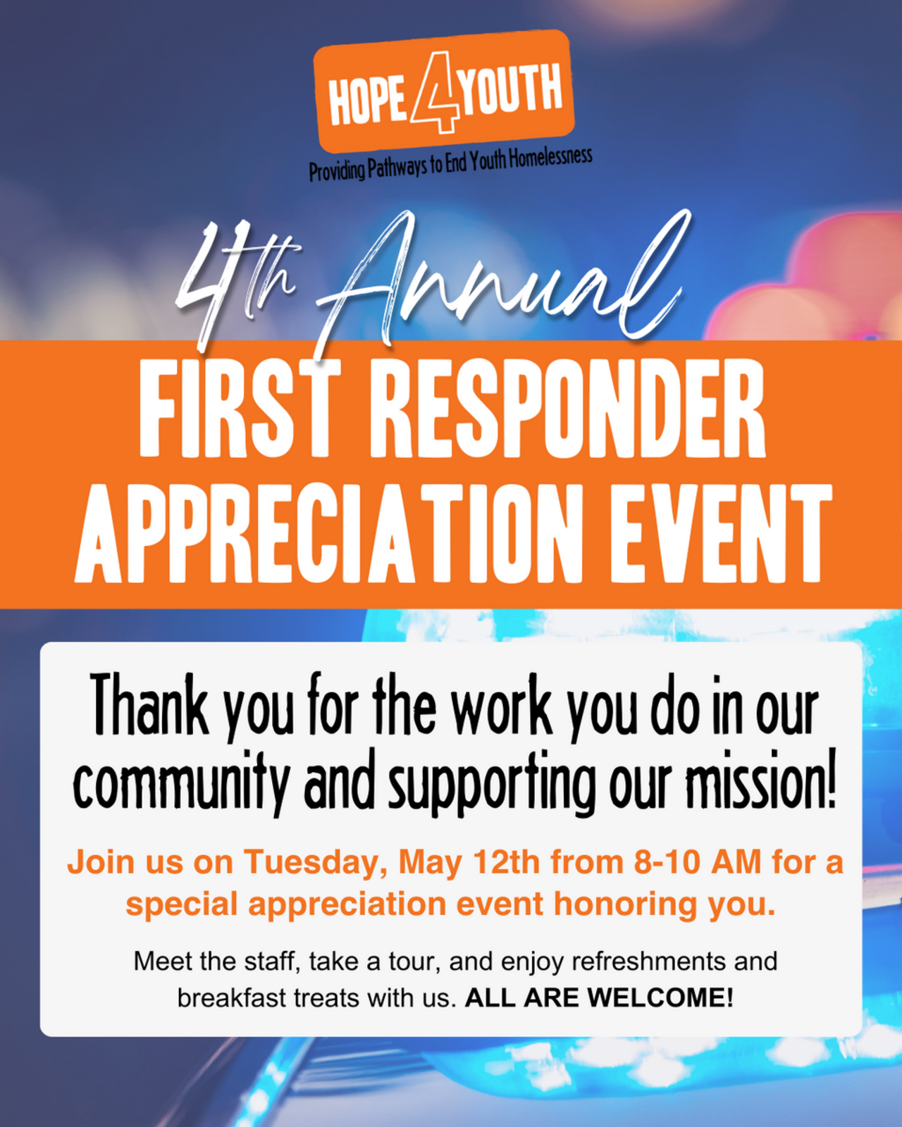 2026 HOPE 4 Youth First Responder Appreciation logo