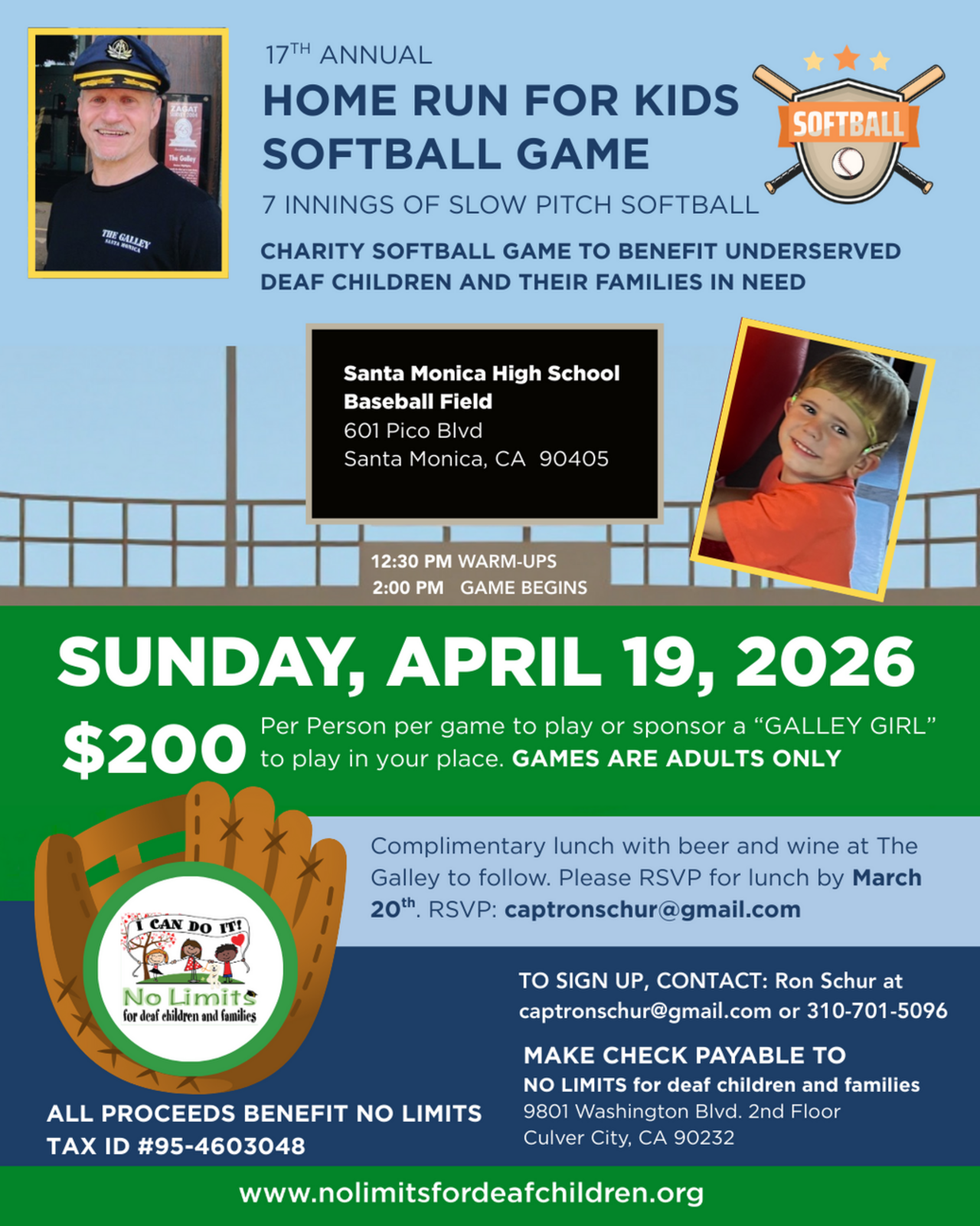 Captain's Ron 17th Annual Home Run For Kids Softball Game logo