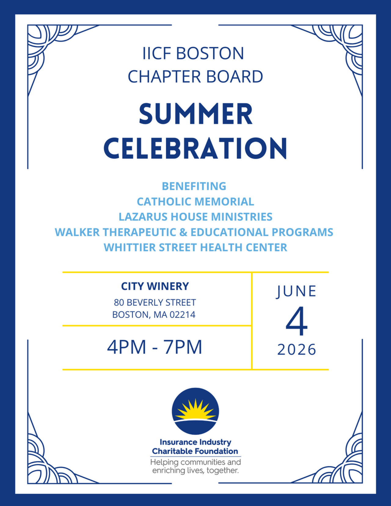 IICF Boston Chapter Summer Celebration logo