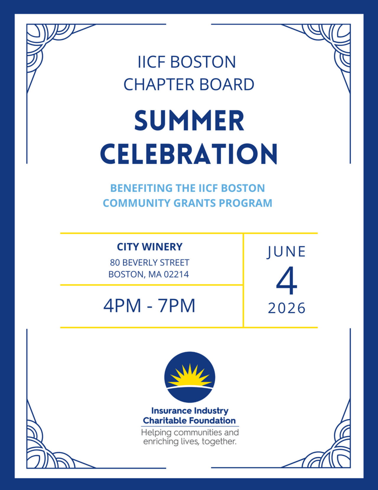 IICF Boston Chapter Summer Celebration logo