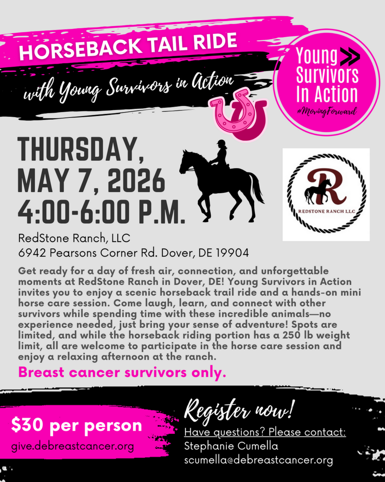 Horseback Tail Ride with YSIA logo