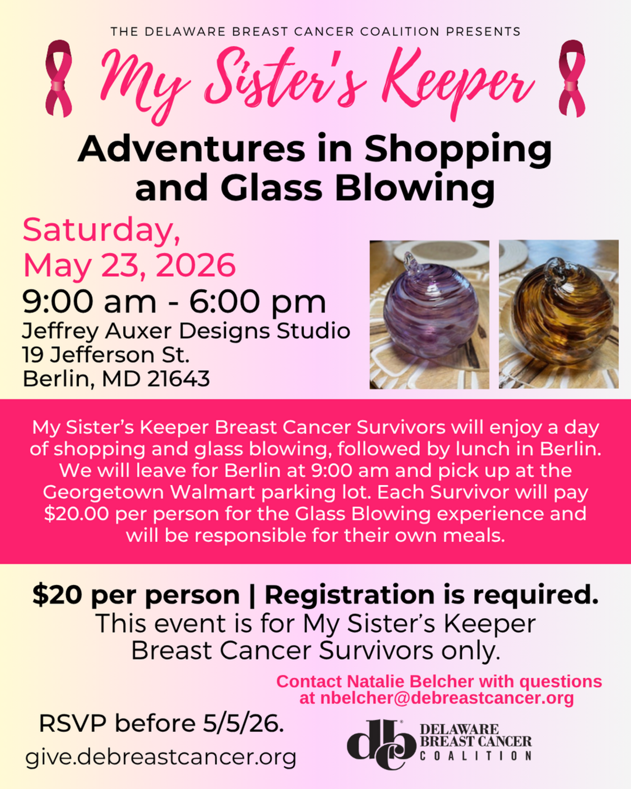 My Sister's Keeper Adventures in Shopping and Glass Blowing logo