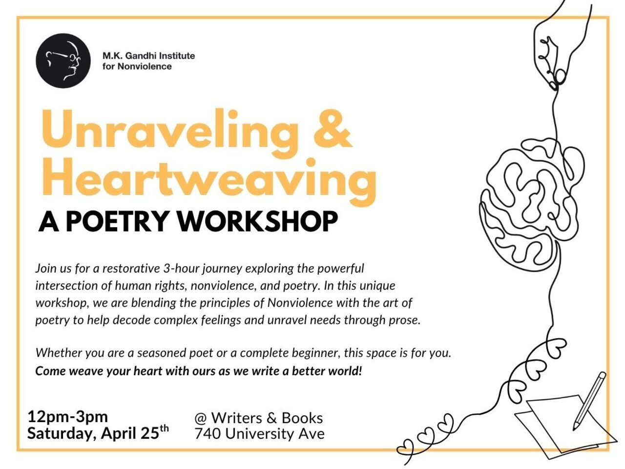 Unraveling & Heartweaving: A Poetry Workshop logo