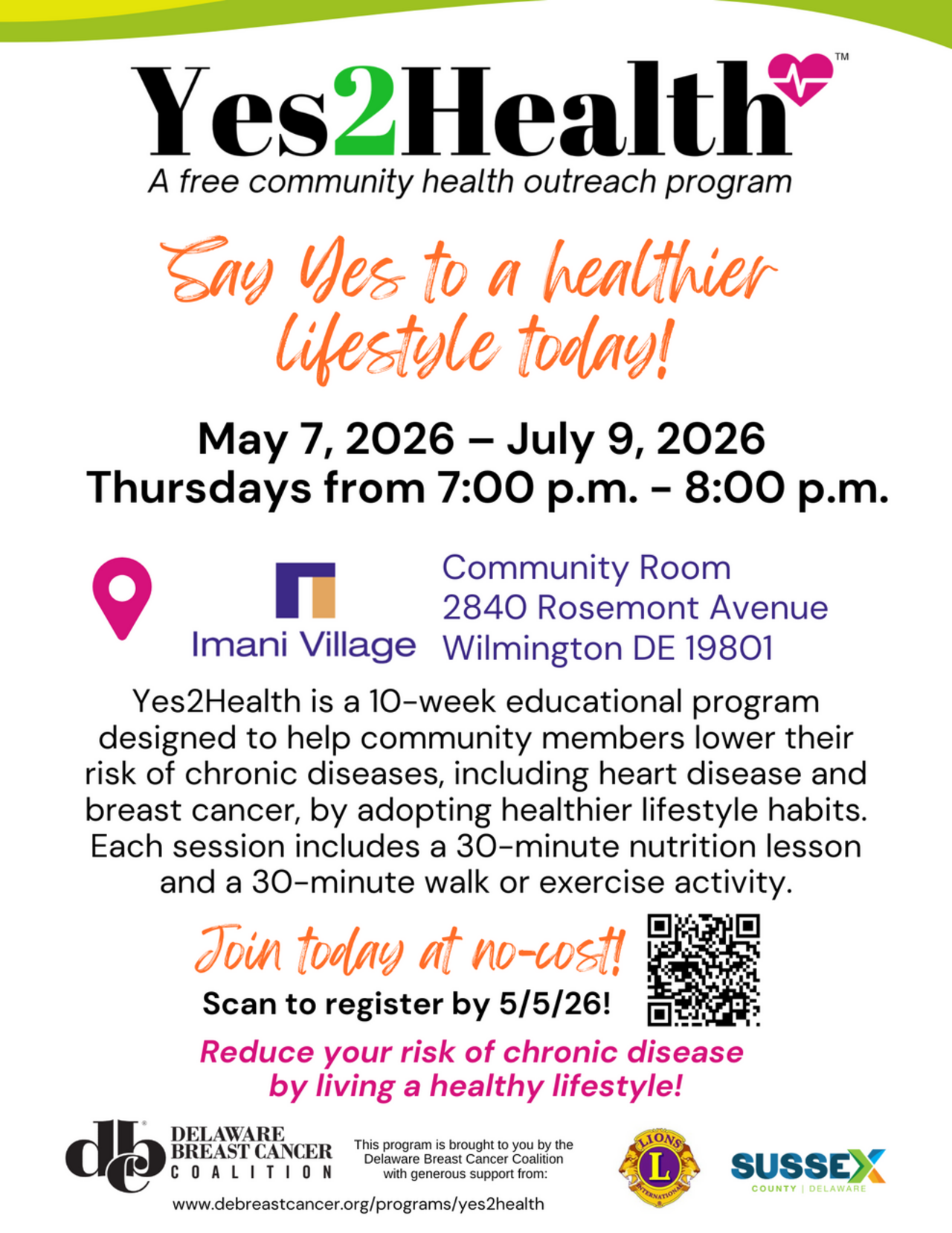 Yes2Health Imani Village Spring '26 logo