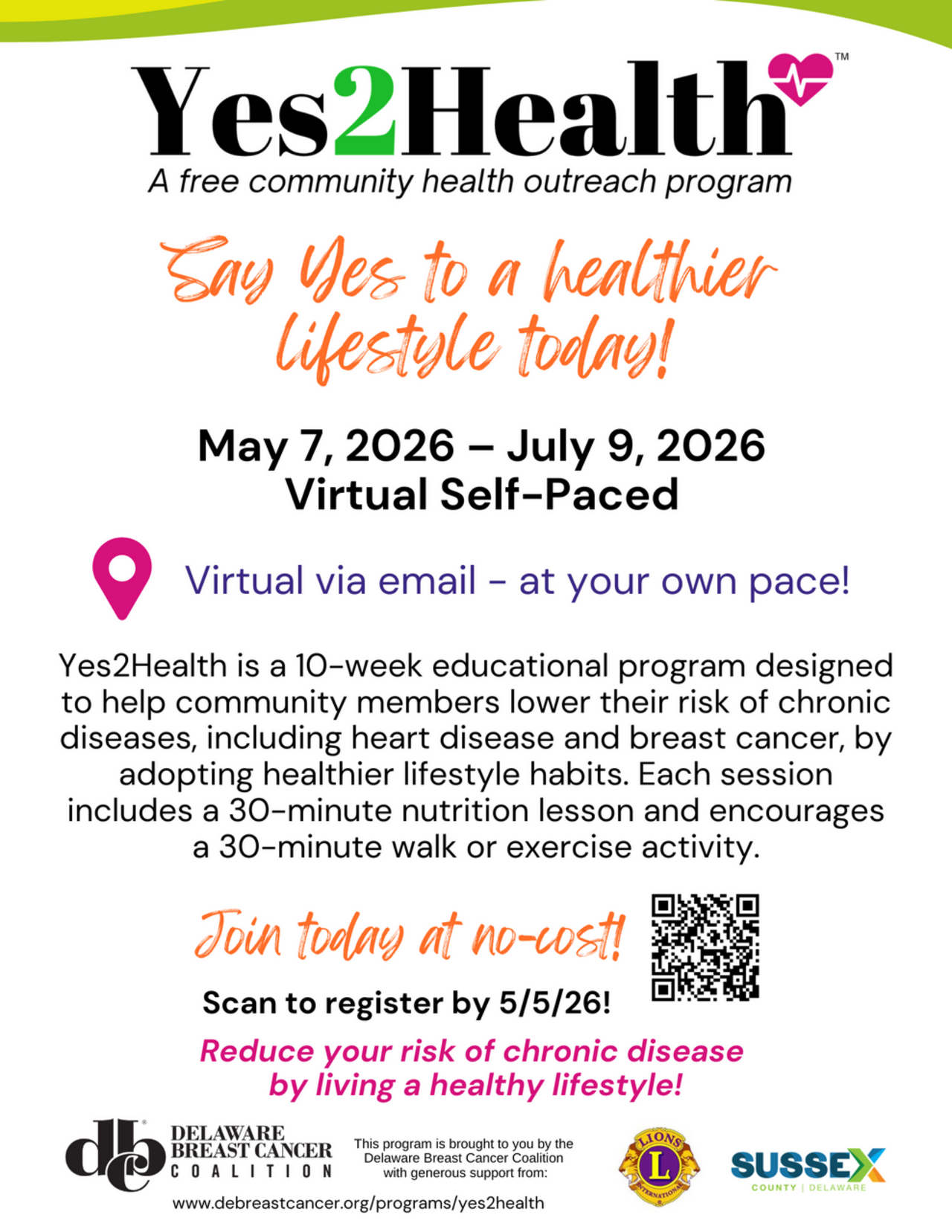 Yes2Health Email Sessions Spring '26 logo