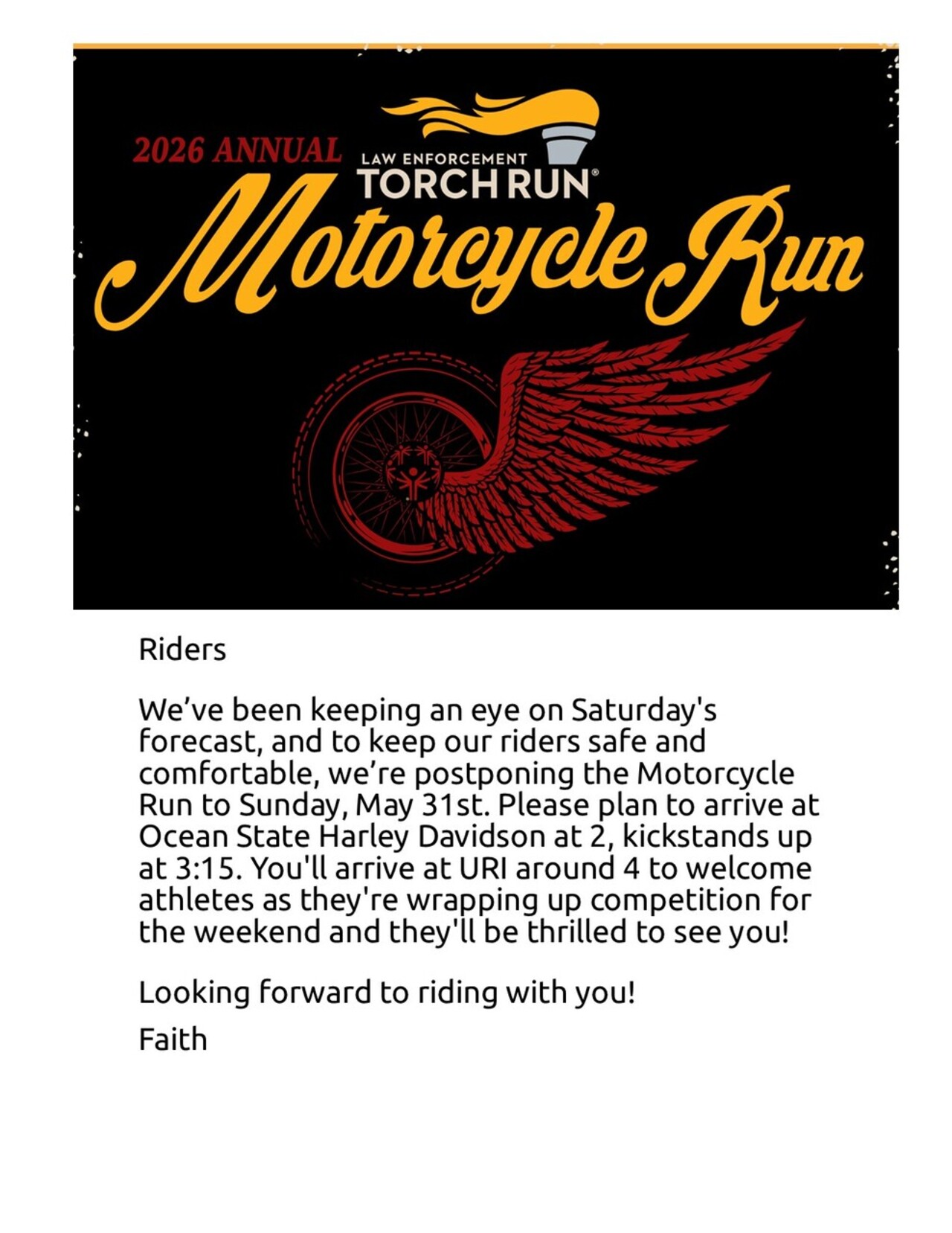 2026 Annual LETR Motorcycle Run logo
