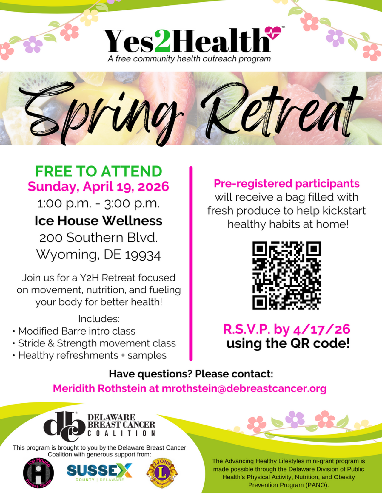 Yes2Health Retreat Spring 2026 logo