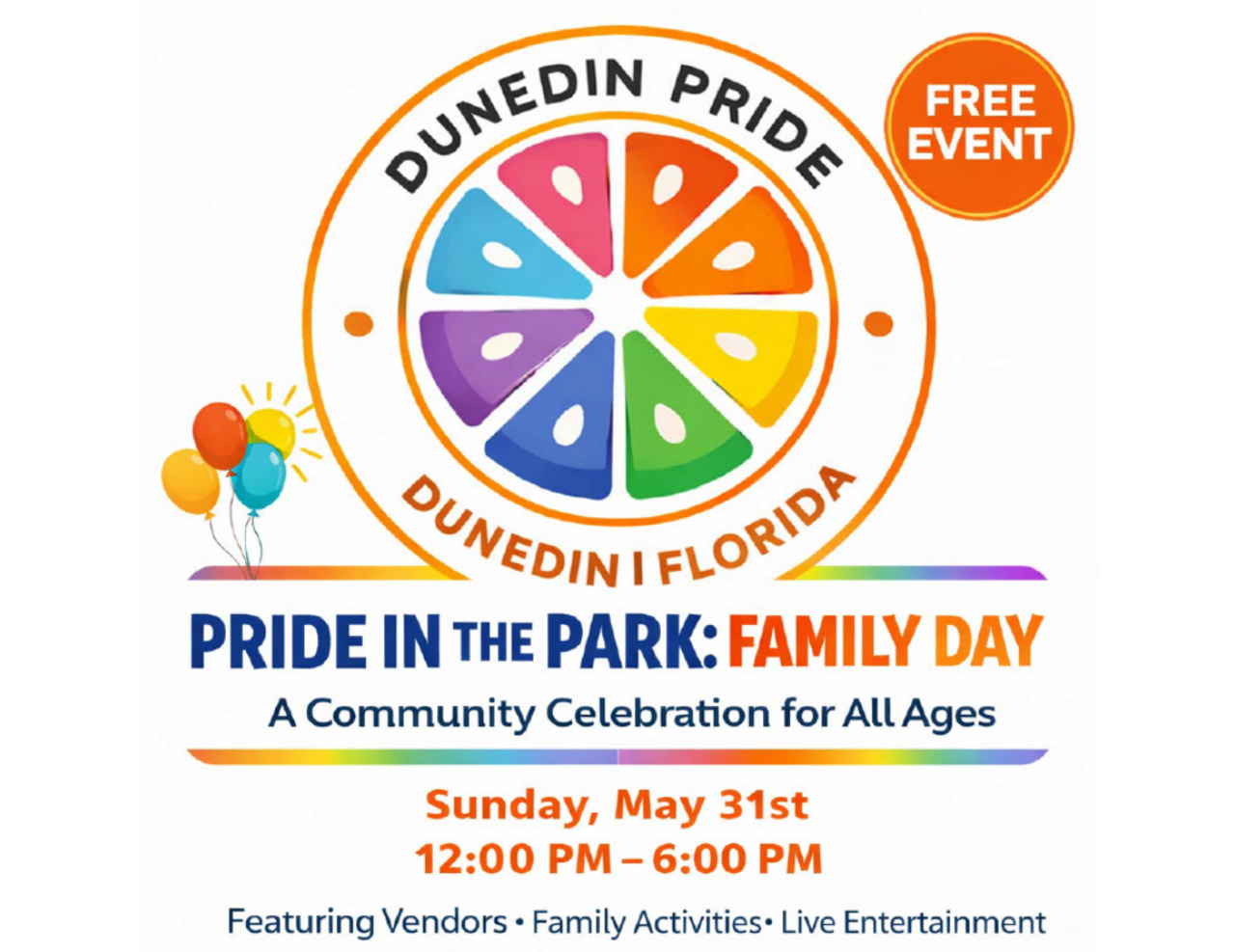 Florida - Dunedin Pride in the Park 2026 logo