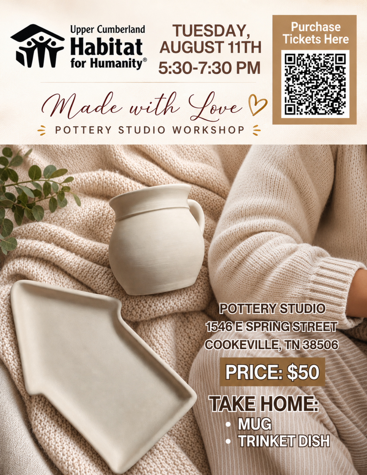 Made with Love Pottery Studio Workshop- Q3 Event logo