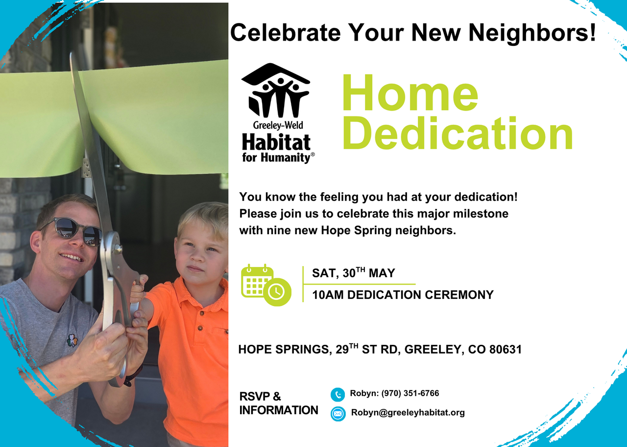 Neighborhood RSVP: Hope Springs Home Dedication logo