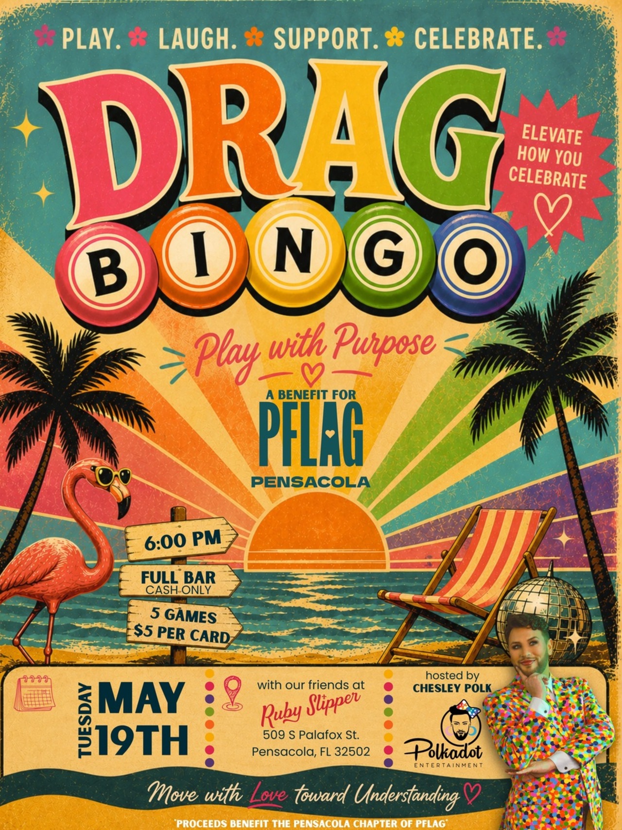 Florida - PFLAG Pensacola Drag Bingo Fundraiser logo