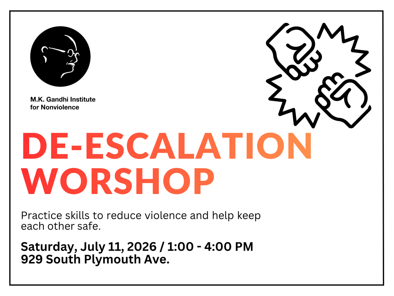 July De-escalation Workshop '26 logo