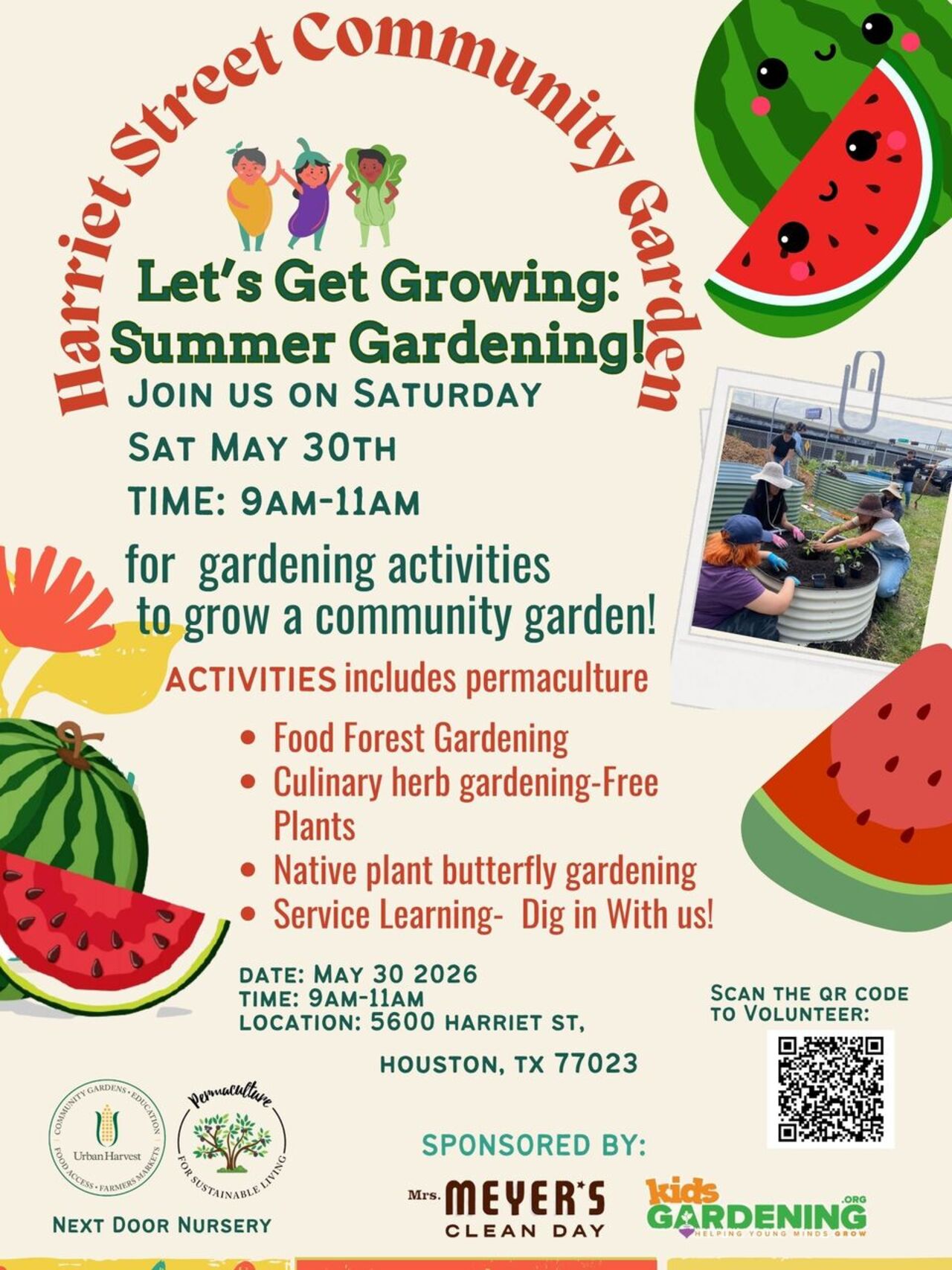 2026.5 Harriet Street Community Summer Garden Day logo