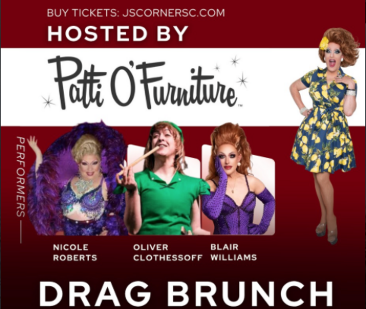South Carolina J's Corner Drag Brunch logo