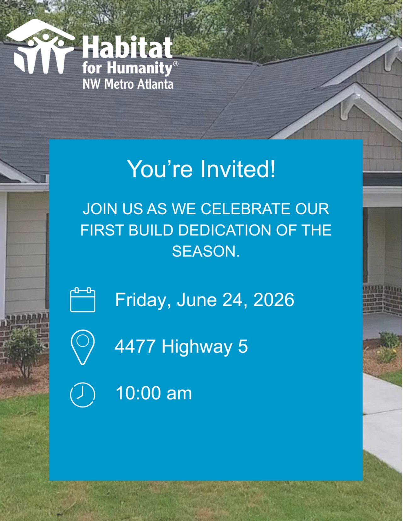 Home Dedication: First Build of the Season logo