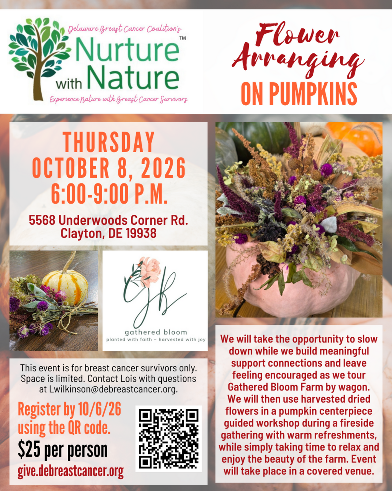 Flower Arranging on Pumpkins logo