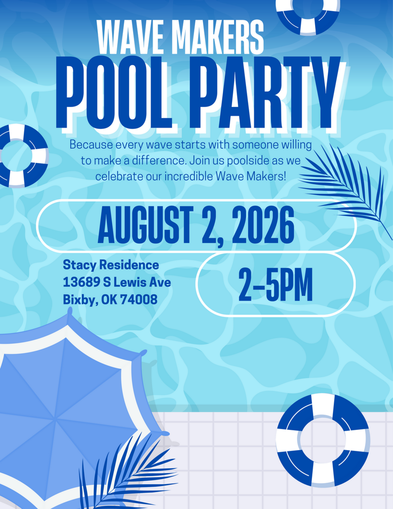 Wave Makers Pool Party logo