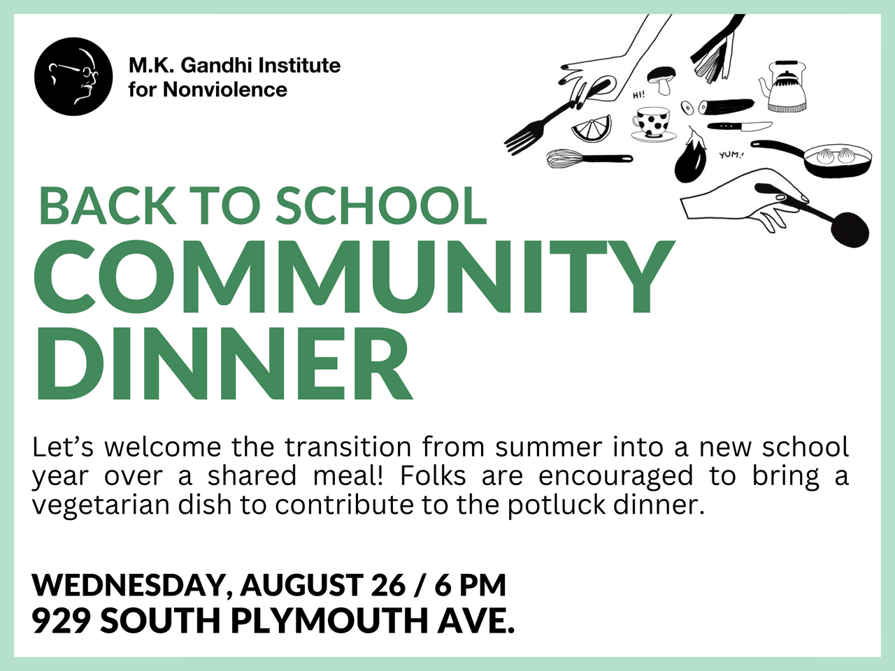 August Community Dinner logo