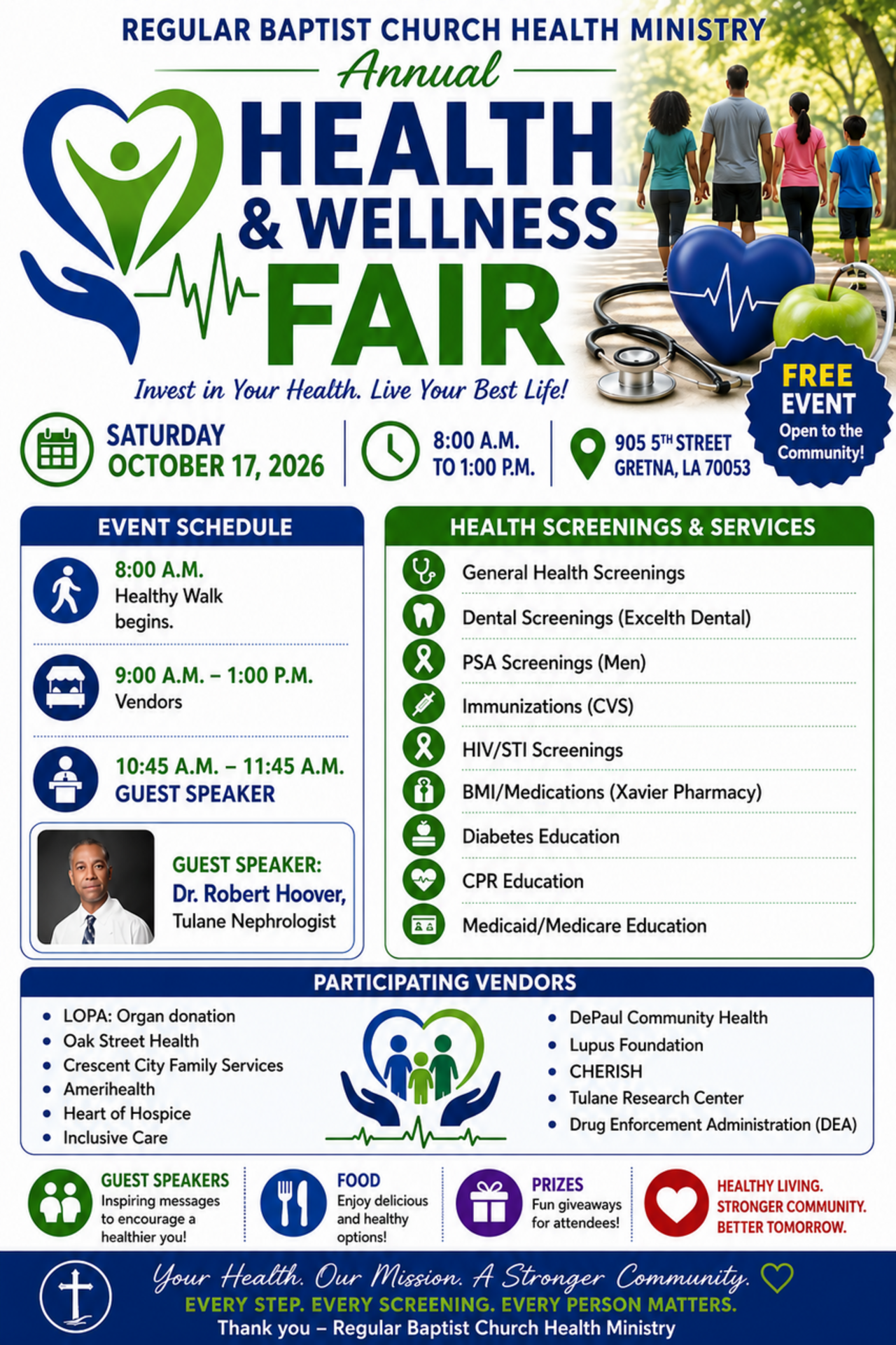 REGULAR BAPTIST CHURCH HEALTH FAIR logo