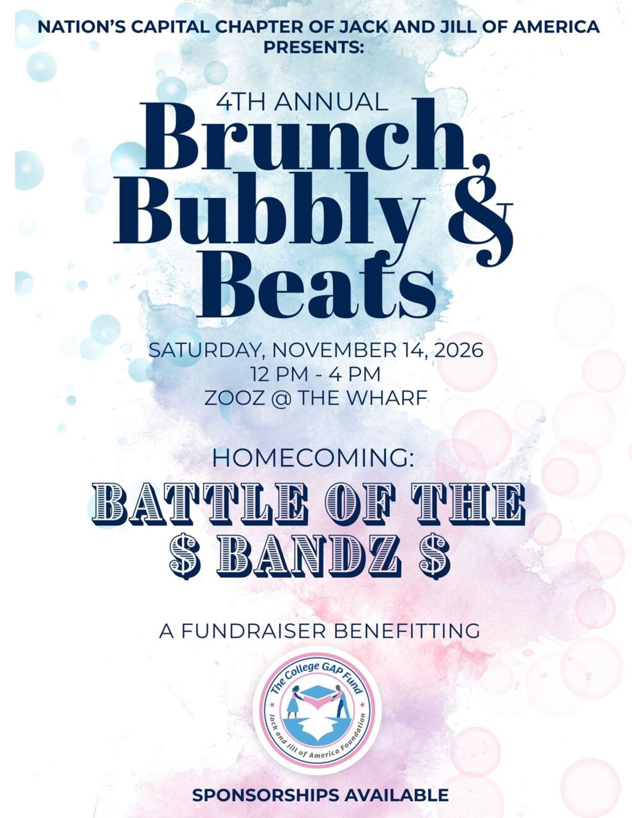 Nation's Capital 4th Annual  Brunch Bubbly & Beats Fundraiser logo