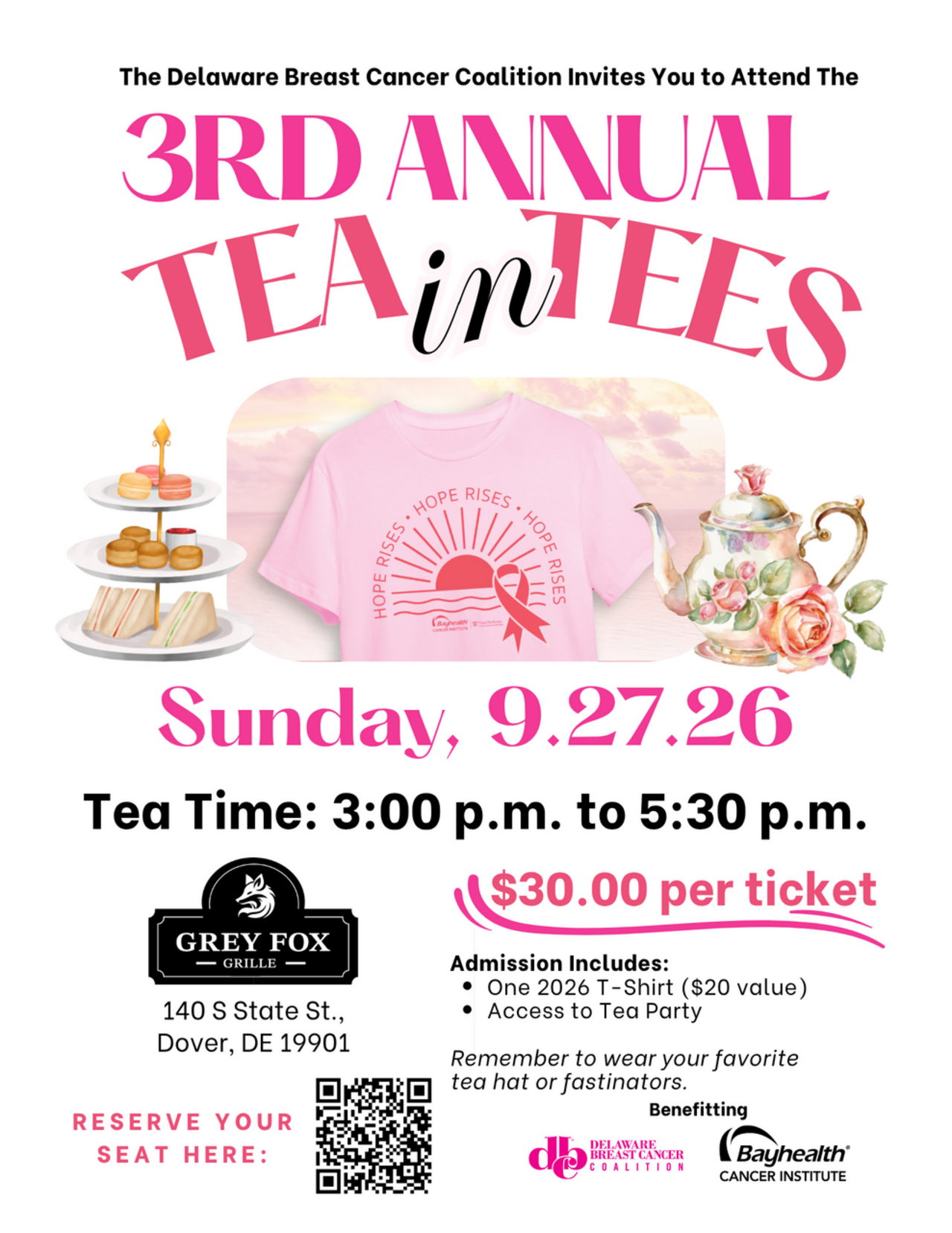 Go Pink Tea in Tees 2026 logo
