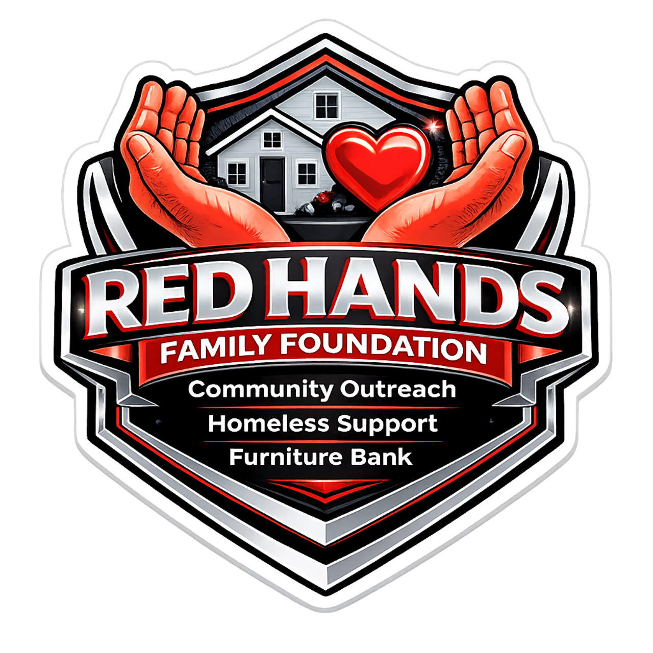 Red Hands Community Food Drive for 9/11 Day logo