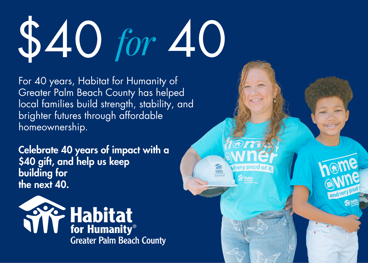 $40 for 40: Building brighter futures since 1986. logo