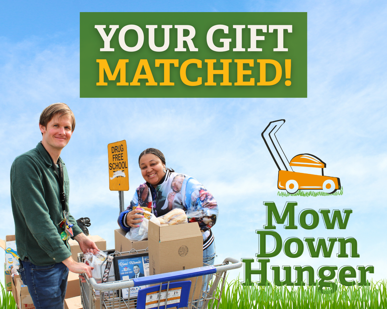 Your Monthly Gift Matched - Mow Down Hunger 2026 logo