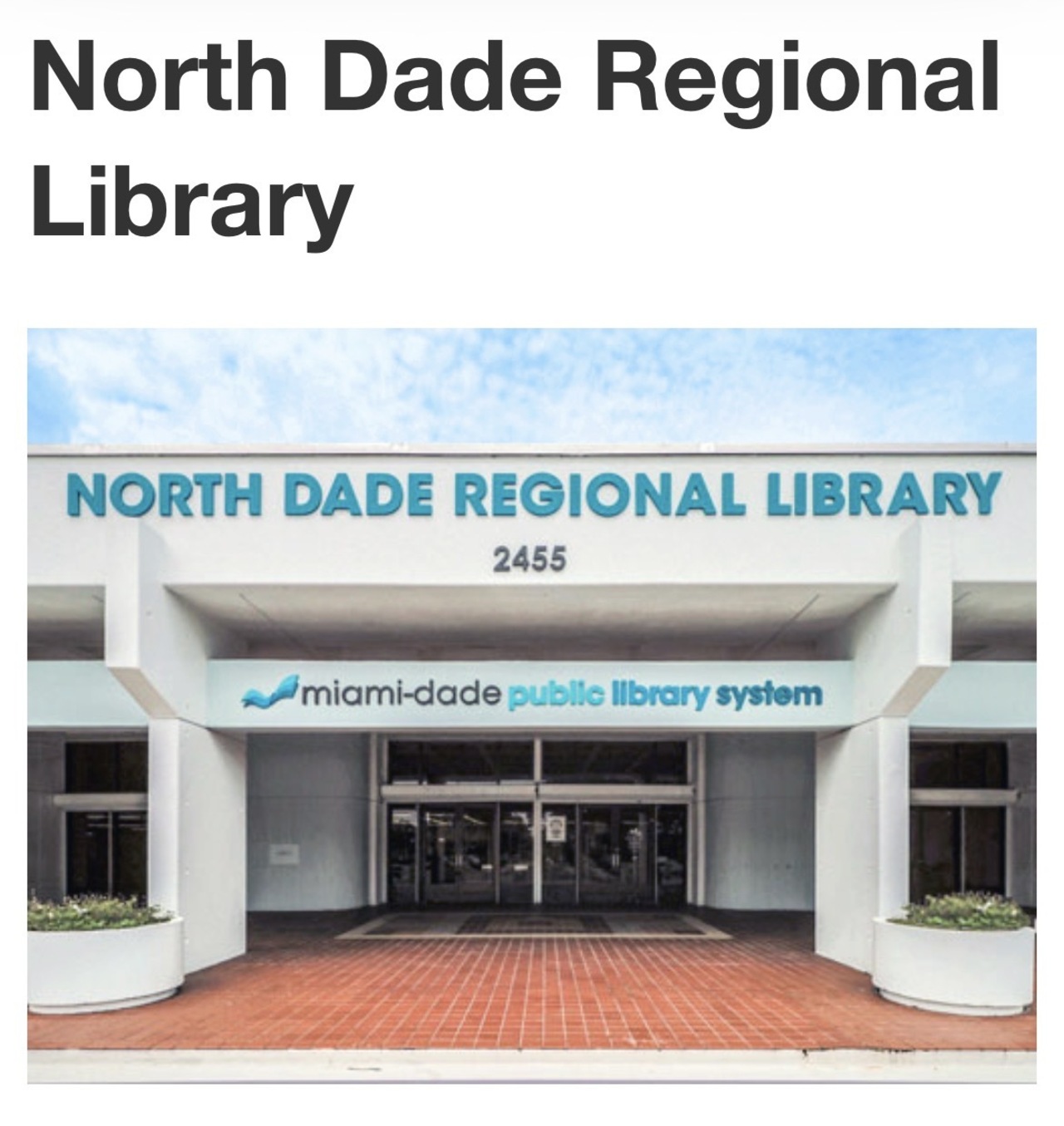 Florida-Presentation at Public Library logo