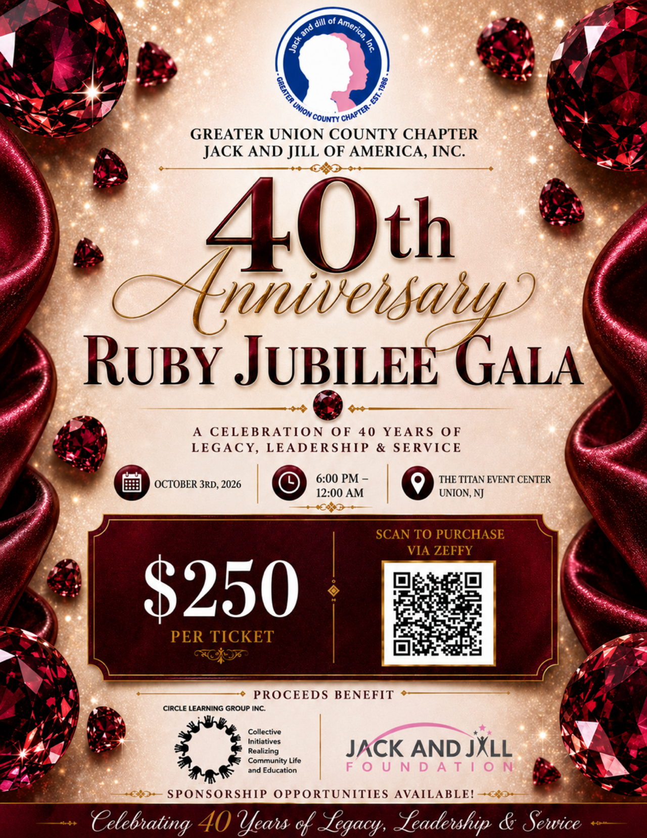 40th Anniversary RUBY JUBILEE GALA logo
