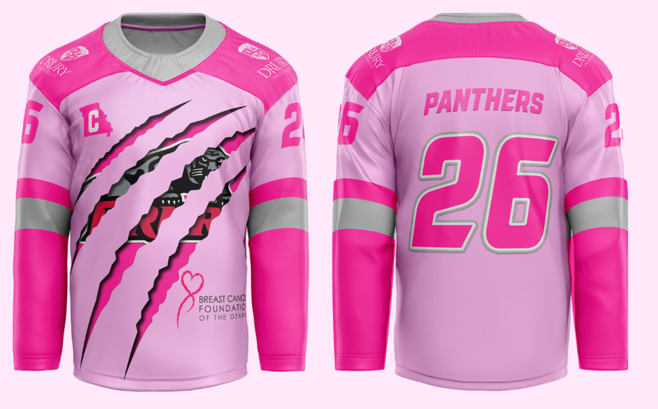 Pink the Rink - Drury Ice Hockey 2026 logo