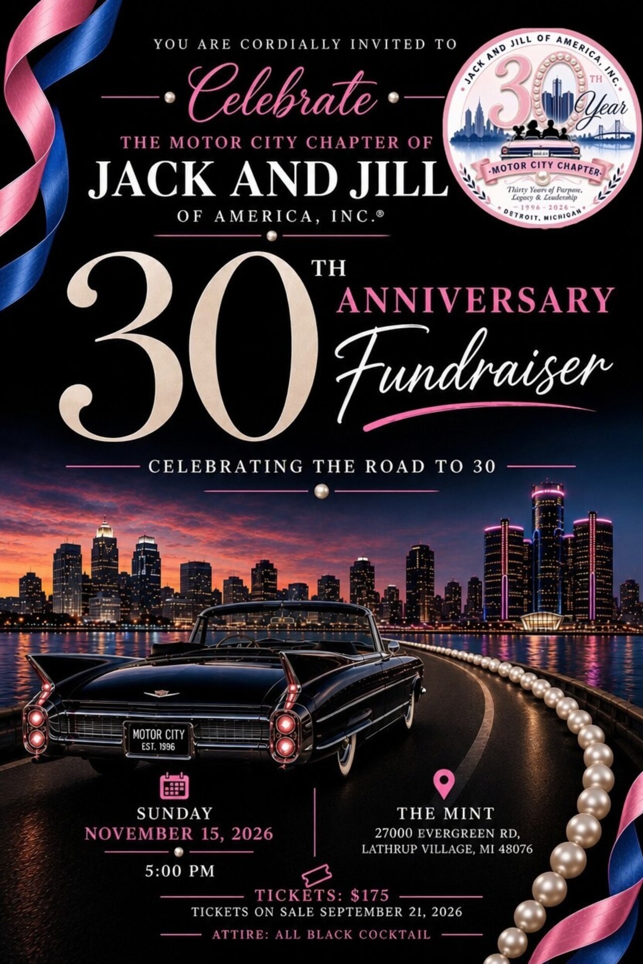 Pearls of Purpose: Motor City Chapter 30th Anniversary Fundraiser logo