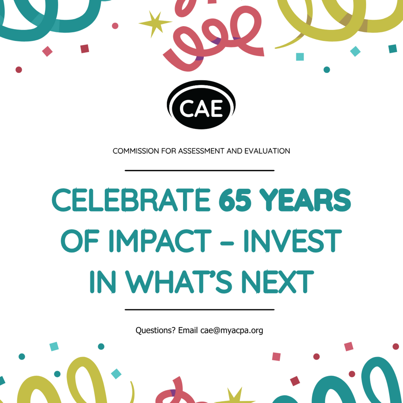 ACPA Commission for Assessment and Evaluation 65th Anniversary Campaign logo