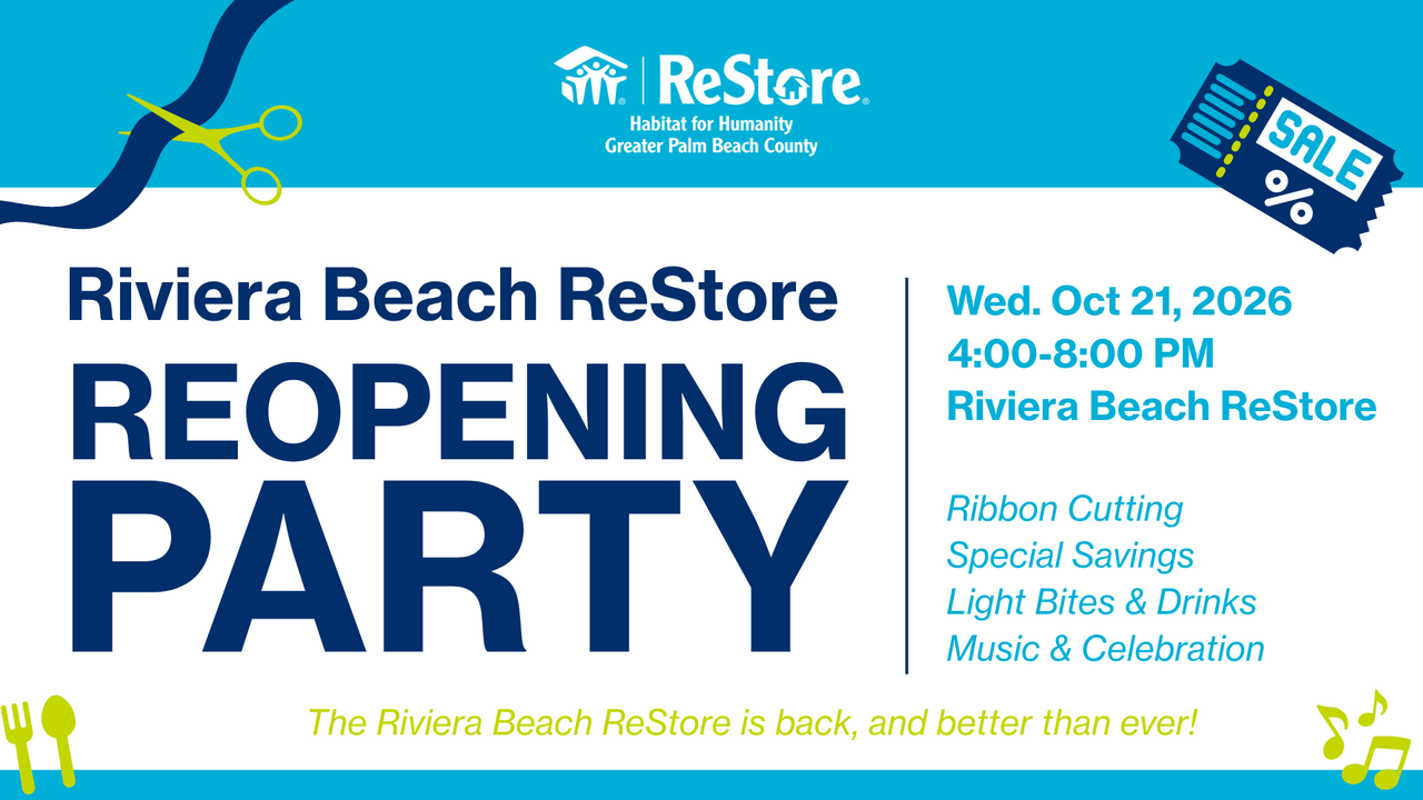 Riviera Beach ReStore Reopening Party logo