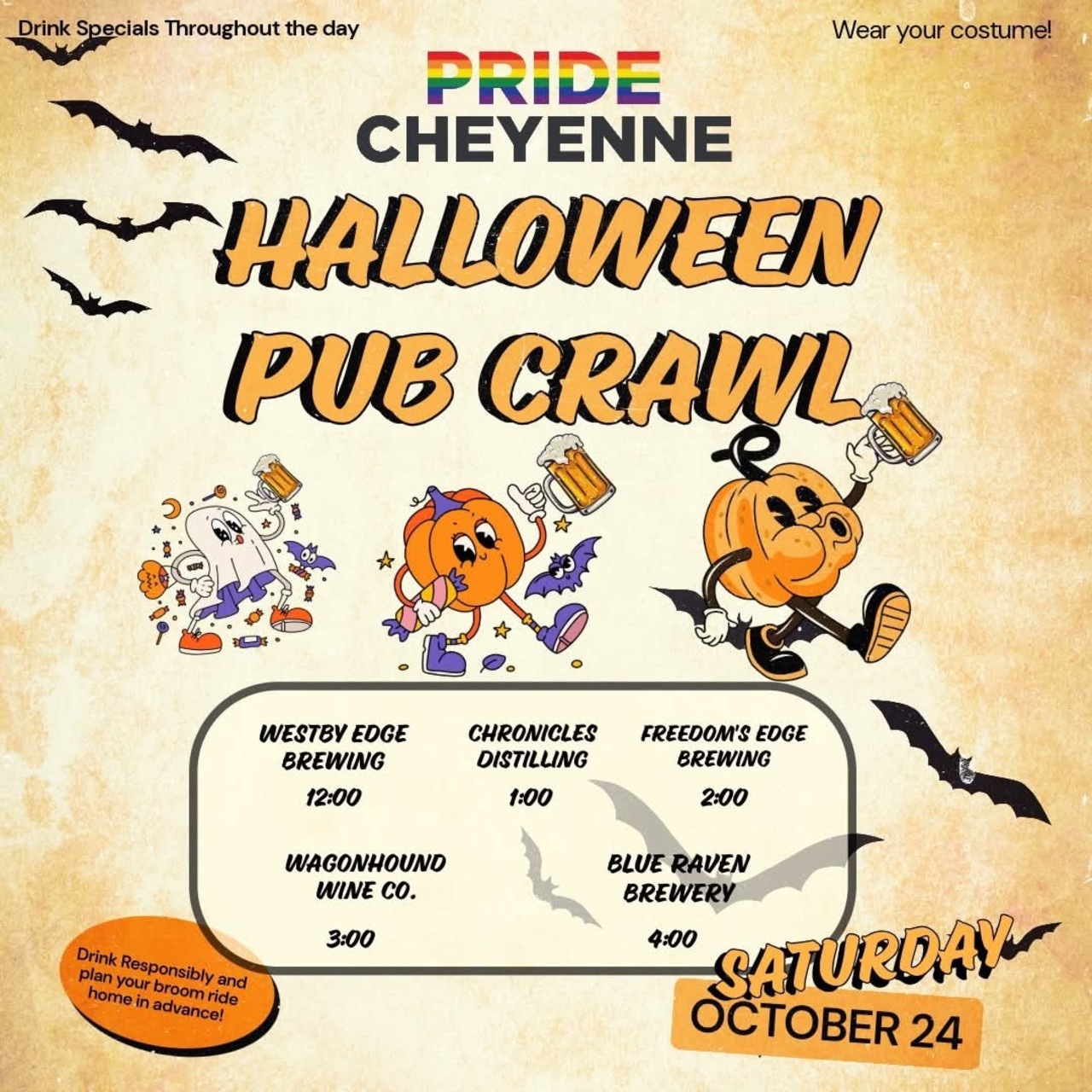 Cheyenne Pride Halloween Pub Crawl logo
