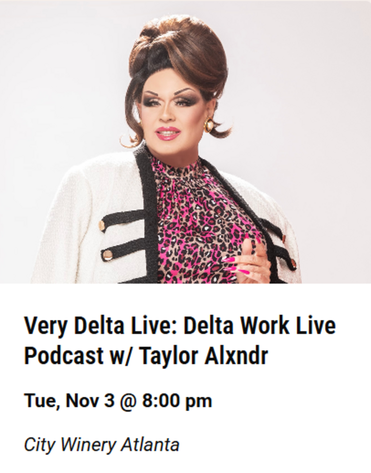 Georgia - Very Delta (RuPaul's Drag Race) Live Podcast @ City Winery logo