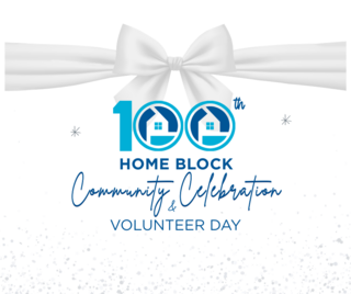 100th Home Block Community Celebration and Volunteer Day logo