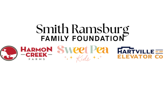 Smith Ramsburg Family Foundation with Harmon Creek Farms, Sweet Peas Kids, & Hartville Elevator Co. logo