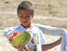 martial arts Dario with watermelon