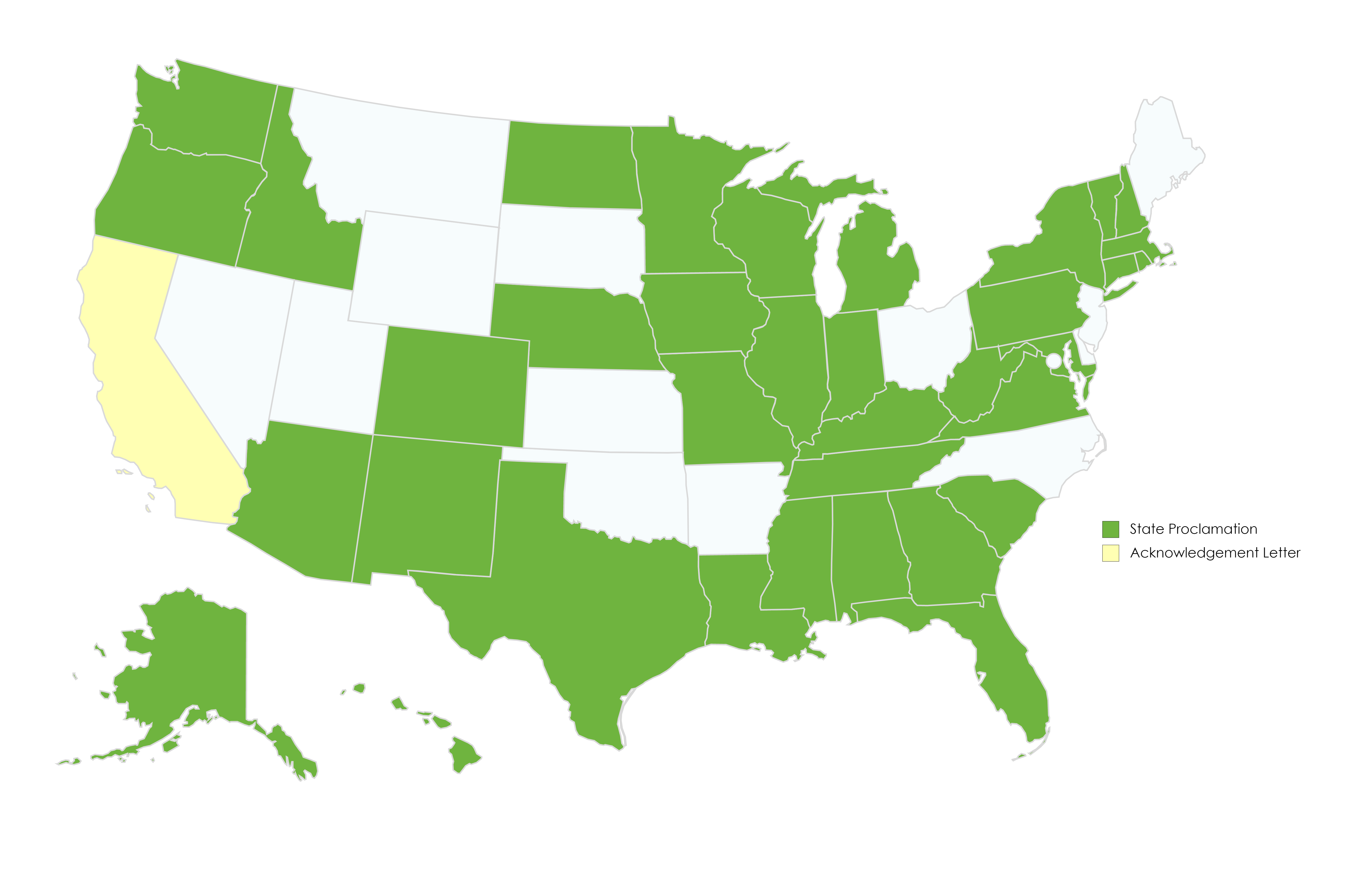 State Proclamations Map