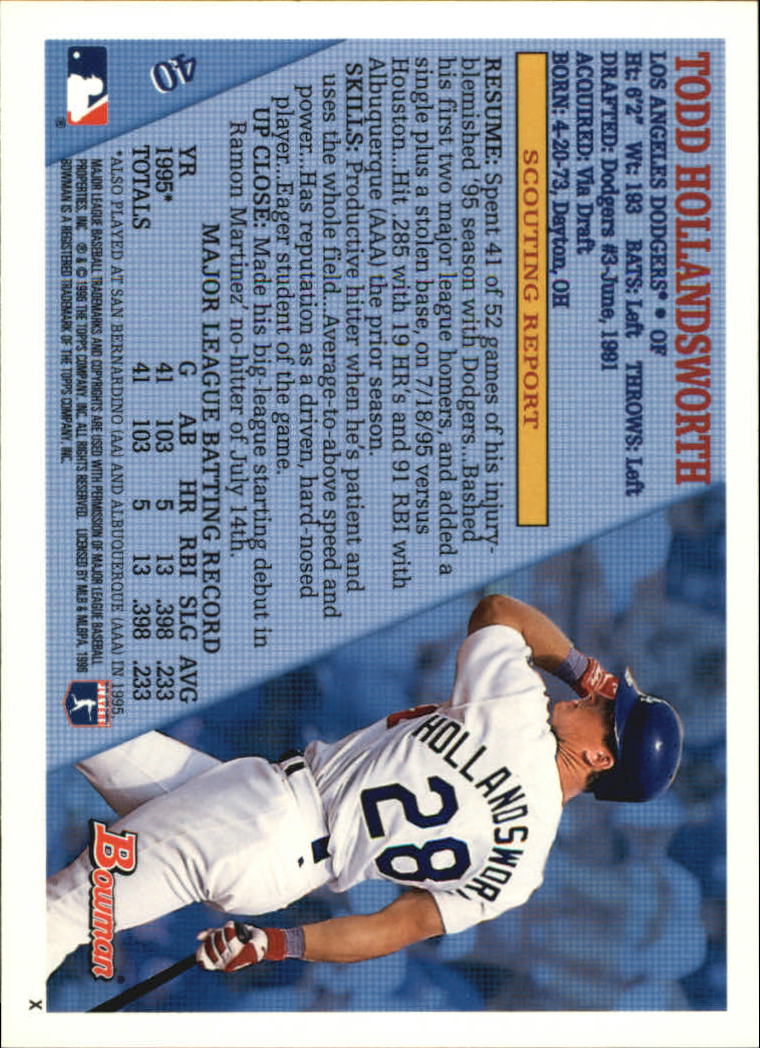 1996 Bowman Baseball Base Singles #1-133 (Pick Your Cards) - Picture 59 of 167