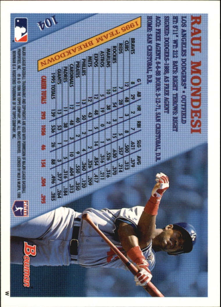 1996 Bowman Baseball Base Singles #1-133 (Pick Your Cards) - Picture 135 of 167