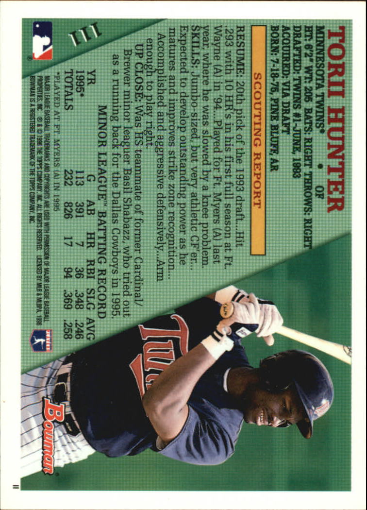 1996 Bowman Baseball Base Singles #1-133 (Pick Your Cards) - Picture 145 of 167