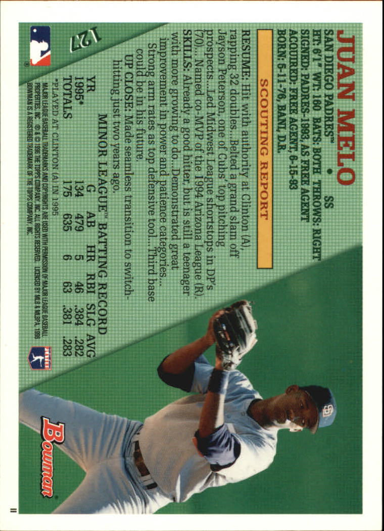 1996 Bowman Baseball Base Singles #1-133 (Pick Your Cards) - Picture 157 of 167