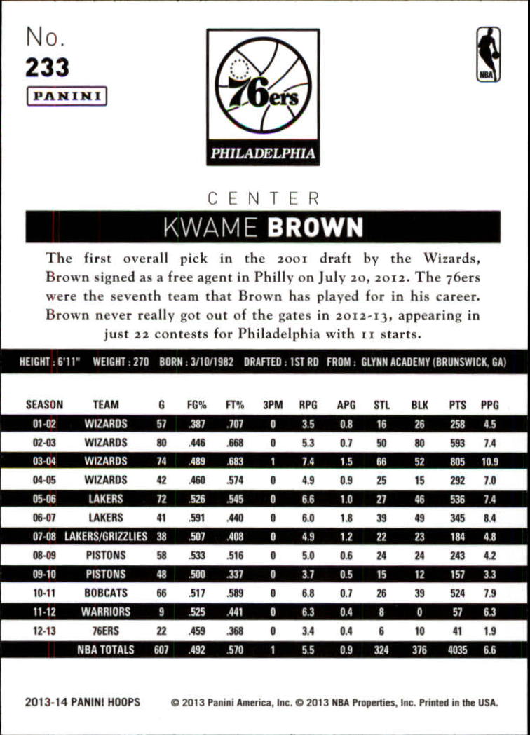 Kwame Brown NBA Select from Base, RC Rookie, & Jersey Singles (Pick Your Cards) - Bild 100 von 100