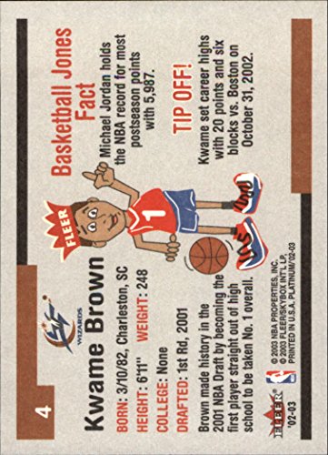 Kwame Brown NBA Select from Base, RC Rookie, & Jersey Singles (Pick Your Cards) - Bild 8 von 100