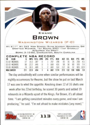 Kwame Brown NBA Select from Base, RC Rookie, & Jersey Singles (Pick Your Cards) - Bild 14 von 100